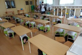 避難訓練・防災訓練の様子①